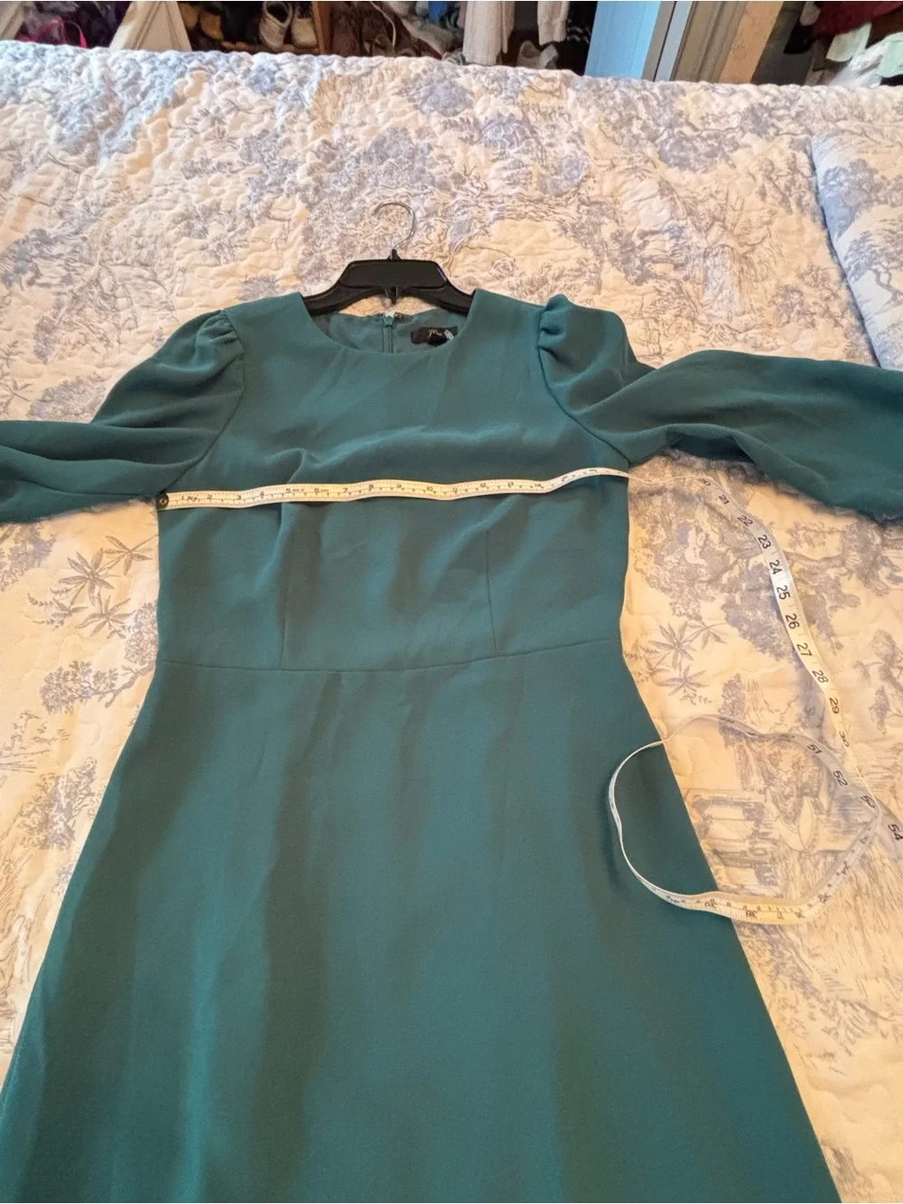 J. Crew sz 4 Tall 4T Spicy Jade Teal Long-Sleeve dress modest classic workwear